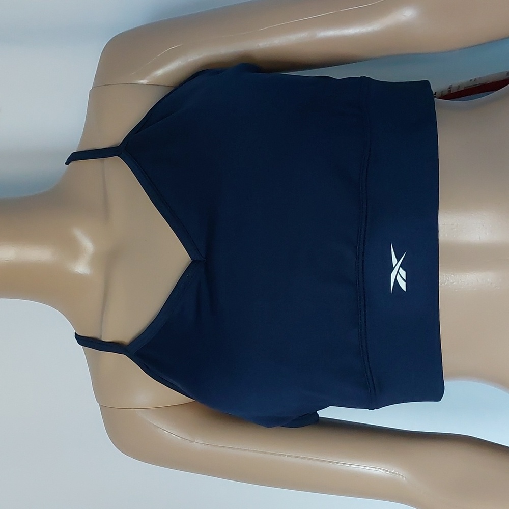 Reebok Plus Womens Tri Back Sport Bra Navy Training Size 2XL‎